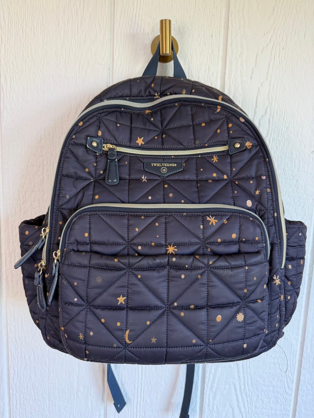 TwelveLittle Companion Diaper Bag Backpack in Midnight Print 3.0 Pouch